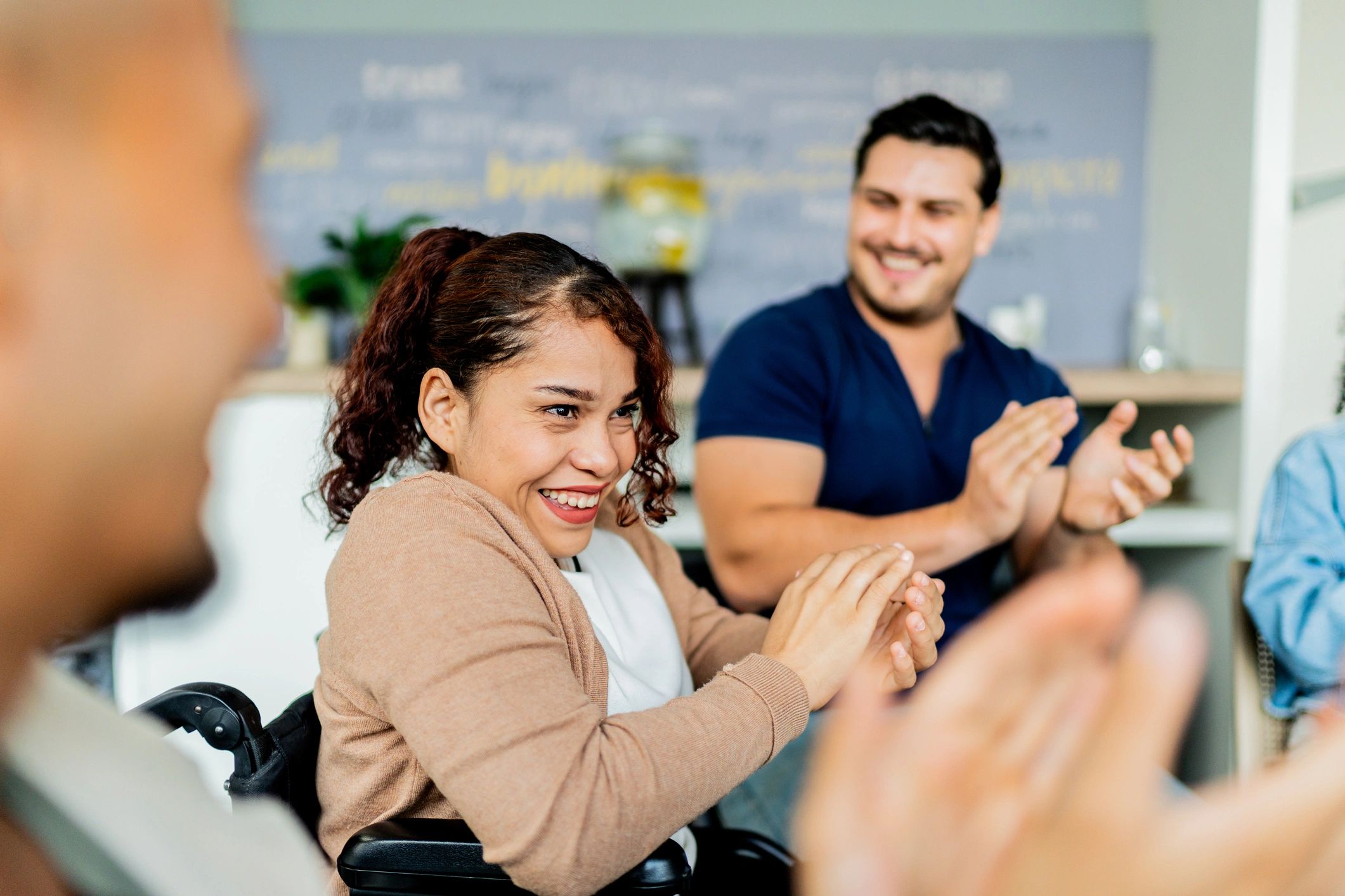 NDIS participant taking part in a supportive group session